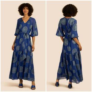 💕TRINA TURK💕 Shalina Maxi Dress ~ Bengal Blue/Ocean Large L NWOT